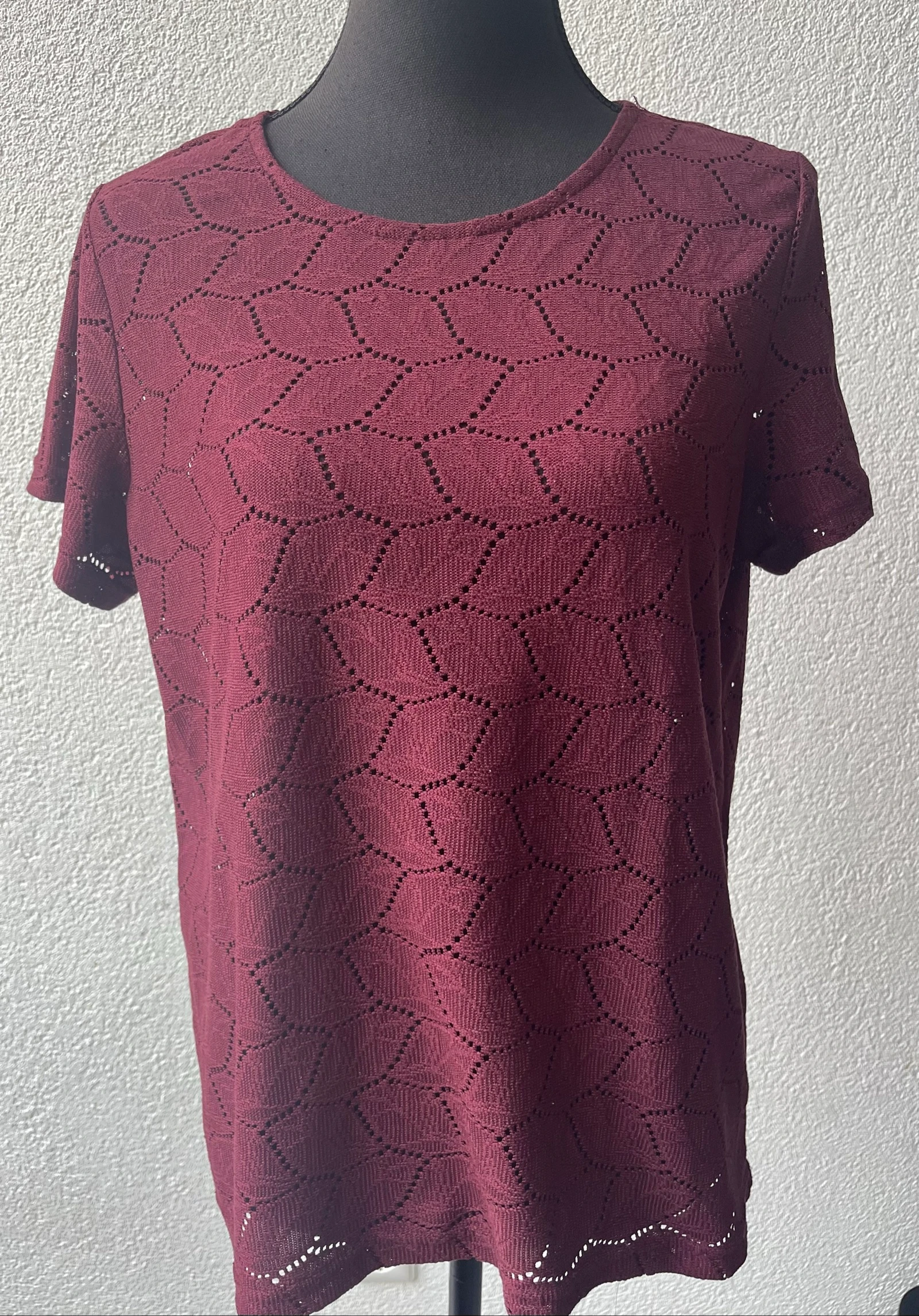 🌺 𝒎𝒛 | Jacqueline de Yong ajour top | Bordeaux | Maat L | Gebreid